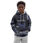 Mae Jemison Kid Hoodie with Space Portrait Design, Science Has No Boundaries Quote and DNA Book Elements - African Pride