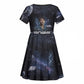 Mae Jemison Kid Short Sleeve Dress with Space Portrait Design, Science Has No Boundaries Quote and DNA Book Elements - African Pride