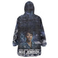 Mae Jemison Kid Wearable Blanket Hoodie with Space Portrait Design, Science Has No Boundaries Quote and DNA Book Elements - African Pride