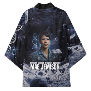 Mae Jemison Kimono with Space Portrait Design, Science Has No Boundaries Quote and DNA Book Elements - African Pride