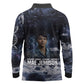 Mae Jemison Long Sleeve Polo Shirt with Space Portrait Design, Science Has No Boundaries Quote and DNA Book Elements - African Pride