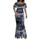Mae Jemison Mermaid Dress with Space Portrait Design, Science Has No Boundaries Quote and DNA Book Elements - African Pride