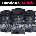 Mae Jemison Neck Gaiter with Space Portrait Design, Science Has No Boundaries Quote and DNA Book Elements - African Pride