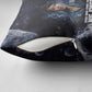 Mae Jemison Pillow Cover with Space Portrait Design, Science Has No Boundaries Quote and DNA Book Elements - African Pride