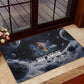 Mae Jemison Rubber Doormat with Space Portrait Design, Science Has No Boundaries Quote and DNA Book Elements - African Pride