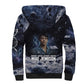 Mae Jemison Sherpa Hoodie with Space Portrait Design, Science Has No Boundaries Quote and DNA Book Elements - African Pride