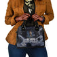 Mae Jemison Shoulder Handbag with Space Portrait Design, Science Has No Boundaries Quote and DNA Book Elements - African Pride