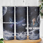 Mae Jemison Skinny Tumbler with Space Portrait Design, Science Has No Boundaries Quote and DNA Book Elements - African Pride