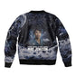 Mae Jemison Sleeve Zip Bomber Jacket with Space Portrait Design, Science Has No Boundaries Quote and DNA Book Elements - African Pride