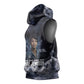 Mae Jemison Sleeveless Hoodie with Space Portrait Design, Science Has No Boundaries Quote and DNA Book Elements - African Pride