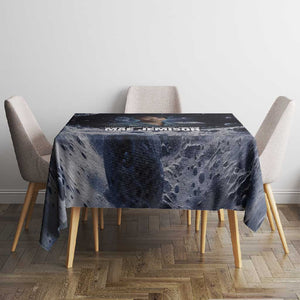 Mae Jemison Tablecloth with Space Portrait Design, Science Has No Boundaries Quote and DNA Book Elements - African Pride
