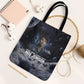 Mae Jemison Tote Bag with Space Portrait Design, Science Has No Boundaries Quote and DNA Book Elements - African Pride