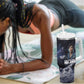 Mae Jemison Tumbler With Handle with Space Portrait Design, Science Has No Boundaries Quote and DNA Book Elements - African Pride