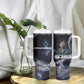 Mae Jemison Tumbler With Handle with Space Portrait Design, Science Has No Boundaries Quote and DNA Book Elements - African Pride