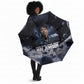 Mae Jemison Umbrella with Space Portrait Design, Science Has No Boundaries Quote and DNA Book Elements - African Pride