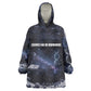 Mae Jemison Wearable Blanket Hoodie with Space Portrait Design, Science Has No Boundaries Quote and DNA Book Elements - African Pride
