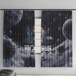 Mae Jemison Window Curtain with Space Portrait Design, Science Has No Boundaries Quote and DNA Book Elements - African Pride