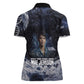 Mae Jemison Women Polo Shirt with Space Portrait Design, Science Has No Boundaries Quote and DNA Book Elements - African Pride