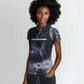 Mae Jemison Women Polo Shirt with Space Portrait Design, Science Has No Boundaries Quote and DNA Book Elements - African Pride