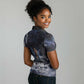 Mae Jemison Women Polo Shirt with Space Portrait Design, Science Has No Boundaries Quote and DNA Book Elements - African Pride