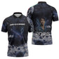 Mae Jemison Zipper Polo Shirt with Space Portrait Design, Science Has No Boundaries Quote and DNA Book Elements - African Pride