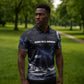 Mae Jemison Zipper Polo Shirt with Space Portrait Design, Science Has No Boundaries Quote and DNA Book Elements - African Pride