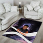 Mae Jemison Area Rug Cartoon Astronaut Portrait, The Sky Is Not the Limit Quote and Galaxy Dreamer - African Pride