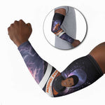 Mae Jemison Arm Sleeves Cartoon Astronaut Portrait, The Sky Is Not the Limit Quote and Galaxy Dreamer - African Pride