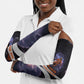 Mae Jemison Arm Sleeves Cartoon Astronaut Portrait, The Sky Is Not the Limit Quote and Galaxy Dreamer - African Pride