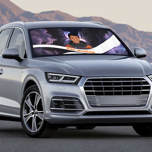 Mae Jemison Auto Sun Shade Cartoon Astronaut Portrait, The Sky Is Not the Limit Quote and Galaxy Dreamer - African Pride