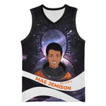 Mae Jemison Basketball Jersey Cartoon Astronaut Portrait, The Sky Is Not the Limit Quote and Galaxy Dreamer - African Pride