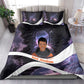 Mae Jemison Bedding Set Cartoon Astronaut Portrait, The Sky Is Not the Limit Quote and Galaxy Dreamer - African Pride