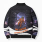 Mae Jemison Bomber Puffer Jacket Cartoon Astronaut Portrait, The Sky Is Not the Limit Quote and Galaxy Dreamer - African Pride