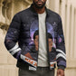 Mae Jemison Bomber Puffer Jacket Cartoon Astronaut Portrait, The Sky Is Not the Limit Quote and Galaxy Dreamer - African Pride