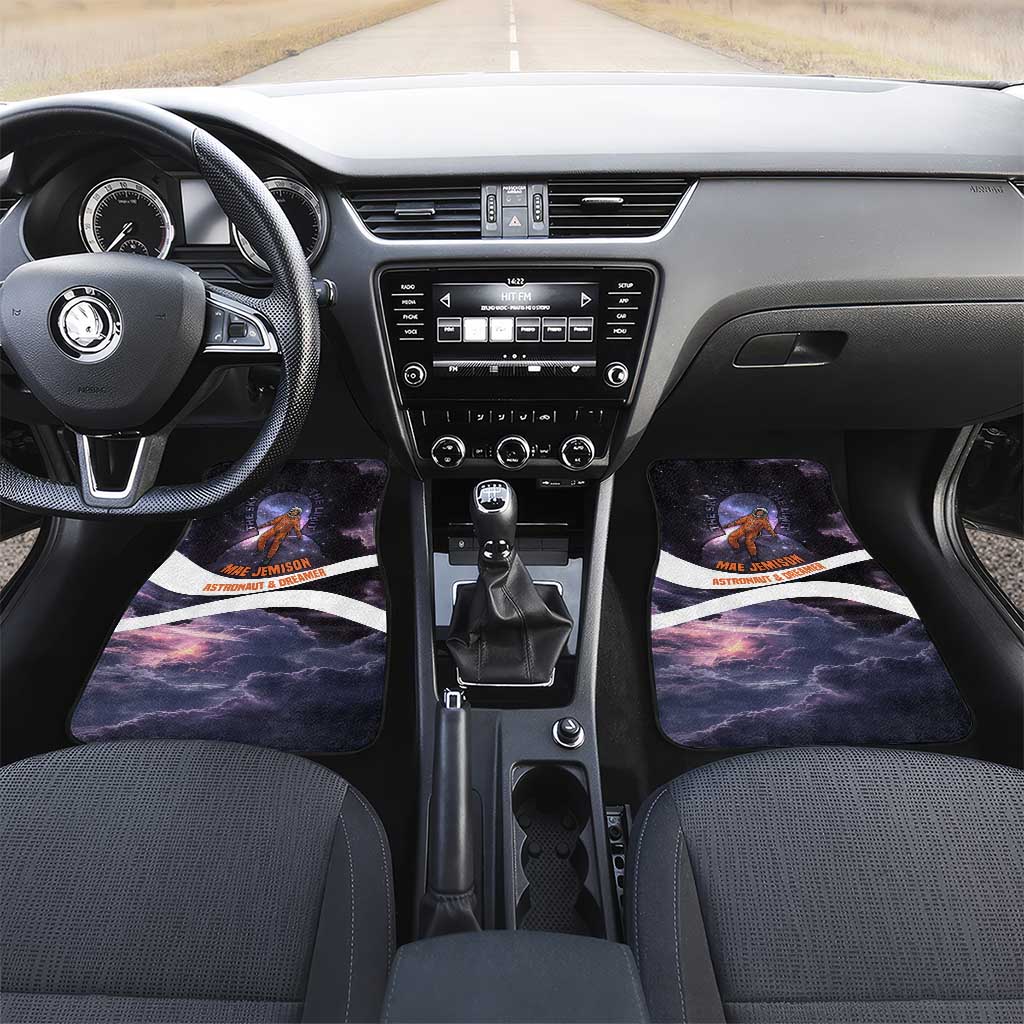 Mae Jemison Car Mats Cartoon Astronaut Portrait, The Sky Is Not the Limit Quote and Galaxy Dreamer - African Pride