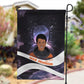 Mae Jemison Garden Flag Cartoon Astronaut Portrait, The Sky Is Not the Limit Quote and Galaxy Dreamer - African Pride