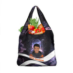 Mae Jemison Grocery Bag Cartoon Astronaut Portrait, The Sky Is Not the Limit Quote and Galaxy Dreamer - African Pride