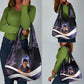 Mae Jemison Grocery Bag Cartoon Astronaut Portrait, The Sky Is Not the Limit Quote and Galaxy Dreamer - African Pride