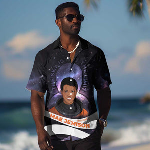 Mae Jemison Hawaiian Shirt Cartoon Astronaut Portrait, The Sky Is Not the Limit Quote and Galaxy Dreamer - African Pride