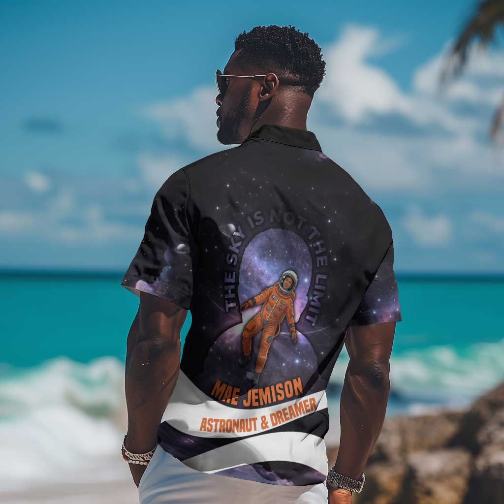 Mae Jemison Hawaiian Shirt Cartoon Astronaut Portrait, The Sky Is Not the Limit Quote and Galaxy Dreamer - African Pride