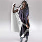 Mae Jemison Hooded Blanket Cartoon Astronaut Portrait, The Sky Is Not the Limit Quote and Galaxy Dreamer - African Pride