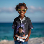 Mae Jemison Kid Hawaiian Shirt Cartoon Astronaut Portrait, The Sky Is Not the Limit Quote and Galaxy Dreamer - African Pride