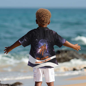 Mae Jemison Kid Hawaiian Shirt Cartoon Astronaut Portrait, The Sky Is Not the Limit Quote and Galaxy Dreamer - African Pride