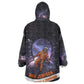 Mae Jemison Kid Wearable Blanket Hoodie Cartoon Astronaut Portrait, The Sky Is Not the Limit Quote and Galaxy Dreamer - African Pride