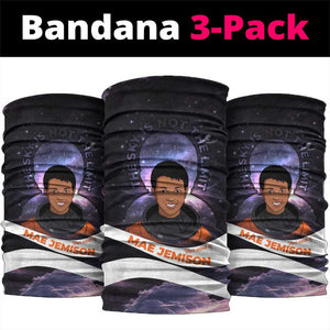 Mae Jemison Neck Gaiter Cartoon Astronaut Portrait, The Sky Is Not the Limit Quote and Galaxy Dreamer - African Pride