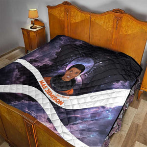 Mae Jemison Quilt Cartoon Astronaut Portrait, The Sky Is Not the Limit Quote and Galaxy Dreamer - African Pride