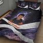 Mae Jemison Quilt Bed Set Cartoon Astronaut Portrait, The Sky Is Not the Limit Quote and Galaxy Dreamer - African Pride