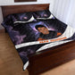 Mae Jemison Quilt Bed Set Cartoon Astronaut Portrait, The Sky Is Not the Limit Quote and Galaxy Dreamer - African Pride