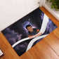 Mae Jemison Rubber Doormat Cartoon Astronaut Portrait, The Sky Is Not the Limit Quote and Galaxy Dreamer - African Pride