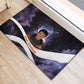 Mae Jemison Rubber Doormat Cartoon Astronaut Portrait, The Sky Is Not the Limit Quote and Galaxy Dreamer - African Pride